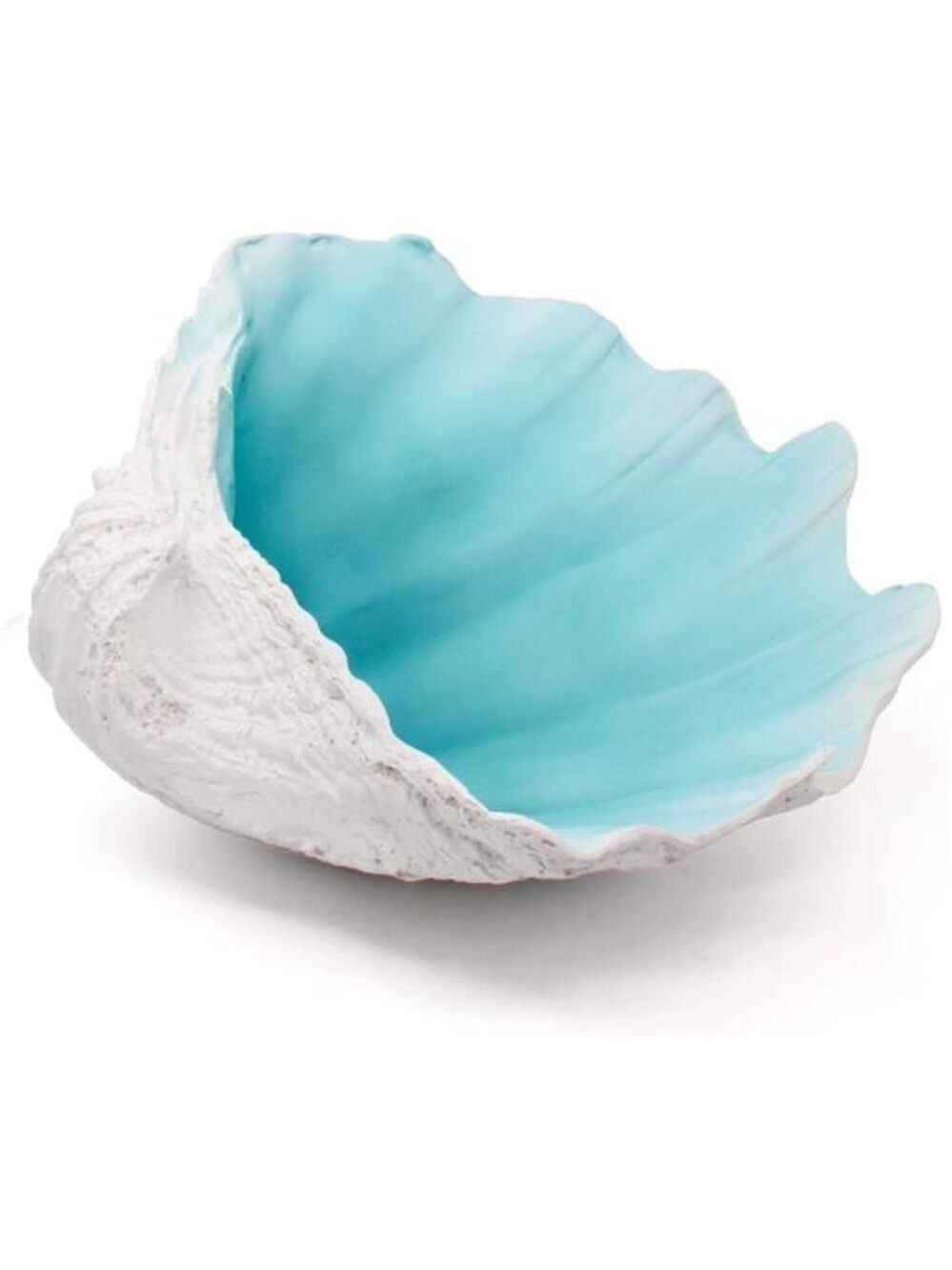 Large Turquoise Seashell Bowl Decorative Clam Shell Beach Home Coastal Decor